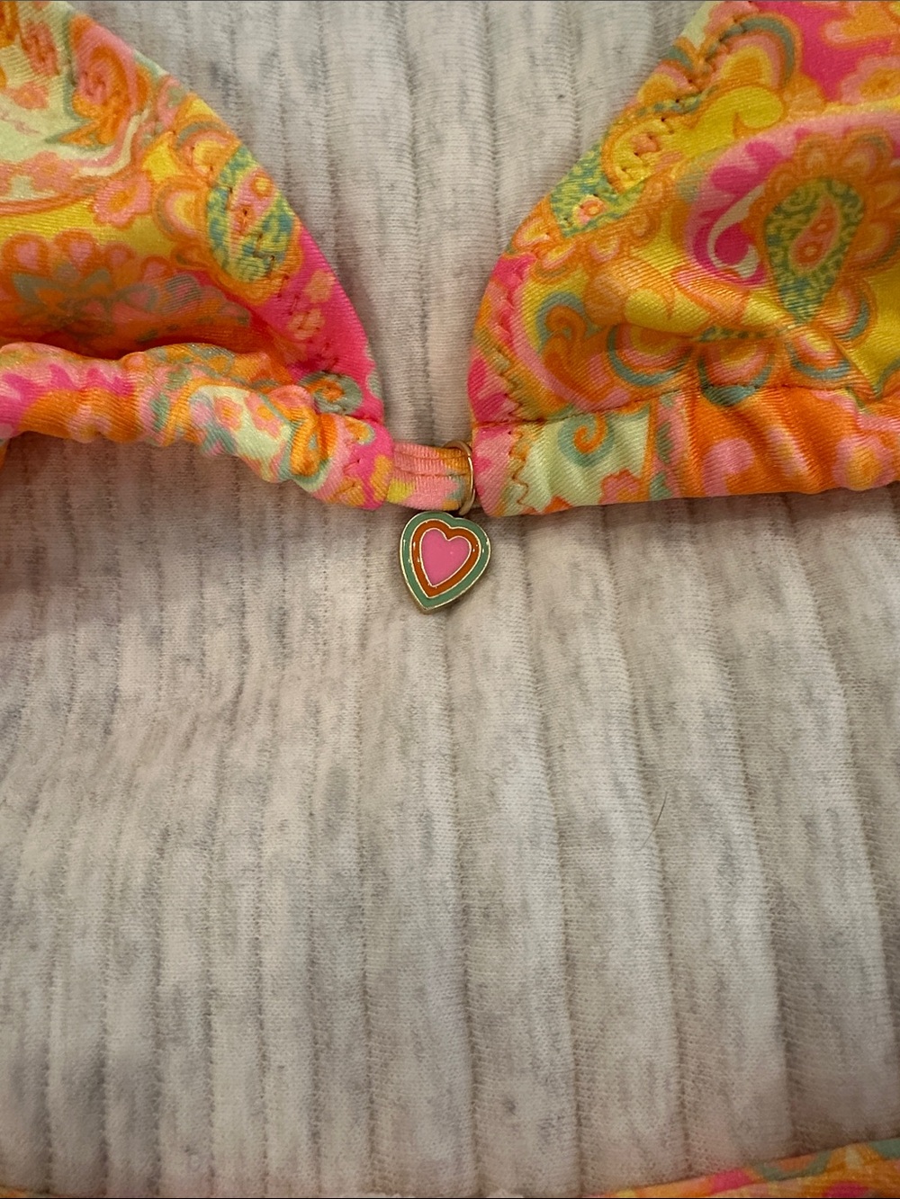 Kulani Kinis Orange Pink Paisley Triangle Bikini - Picture 5 of 5